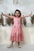 FLAMING PRINT WITH BOW RUST ORANGE DRESS